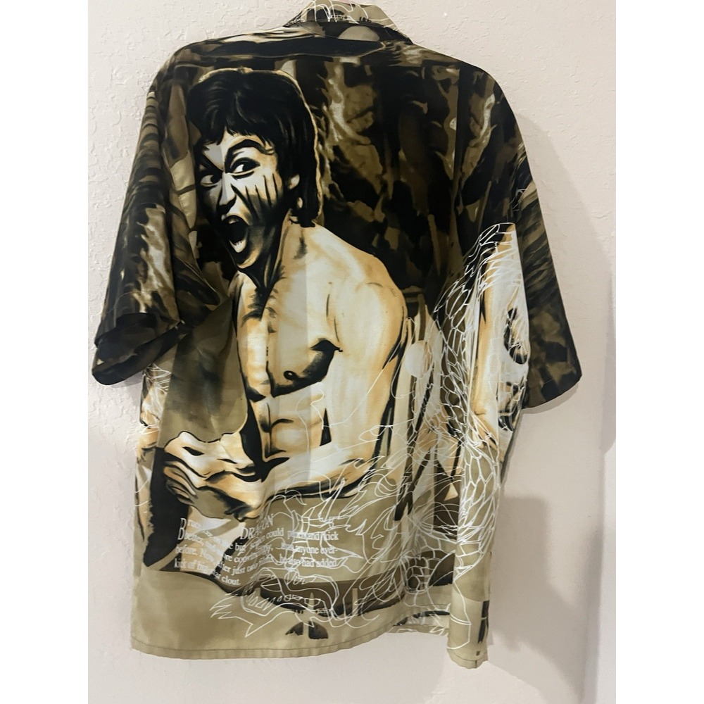 Vintage Y2K Bruce Lee Shirt The Dragon Movie MMA Martial Arts Fighting AOP Large